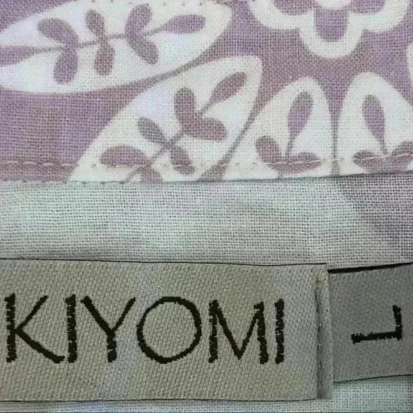 🌈 6/$60, Kiyomi House Dress, White/Lavendar, 3/4 Sleeve, Flower Print, Large - Picture 5 of 8